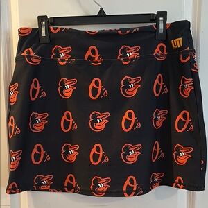 Baltimore Orioles Orange and Black Casual Mini Skirt Tennis skirt